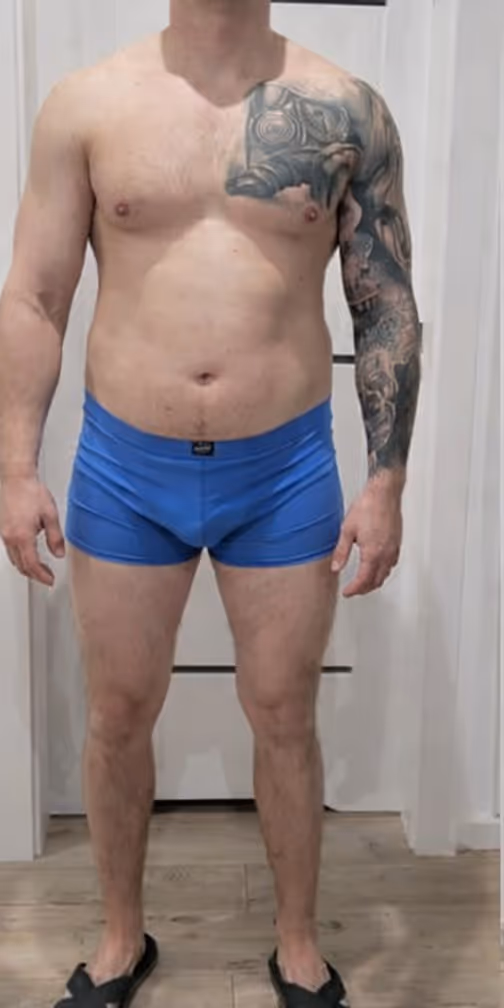 Przed przemianą sylwetki podopiecznego Krystiana