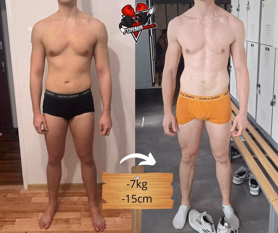 Zdjęcie męskiej przemiany podopiecznego trenera Marcina