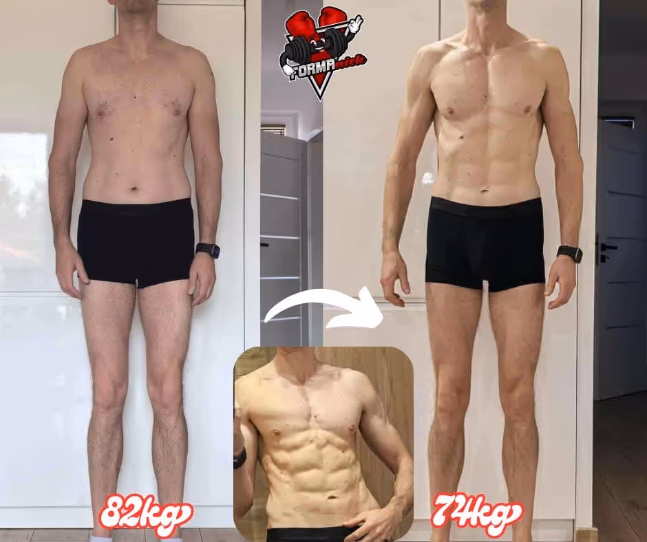 Zdjęcie męskiej przemiany podopiecznego trenera Marcina